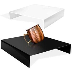 LimoStudio Table Top, 9.5" x 9.5", Black & White Acrylic Reflective Displays